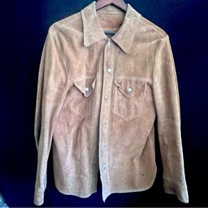 Suede leather vintage shirt/jacket XL